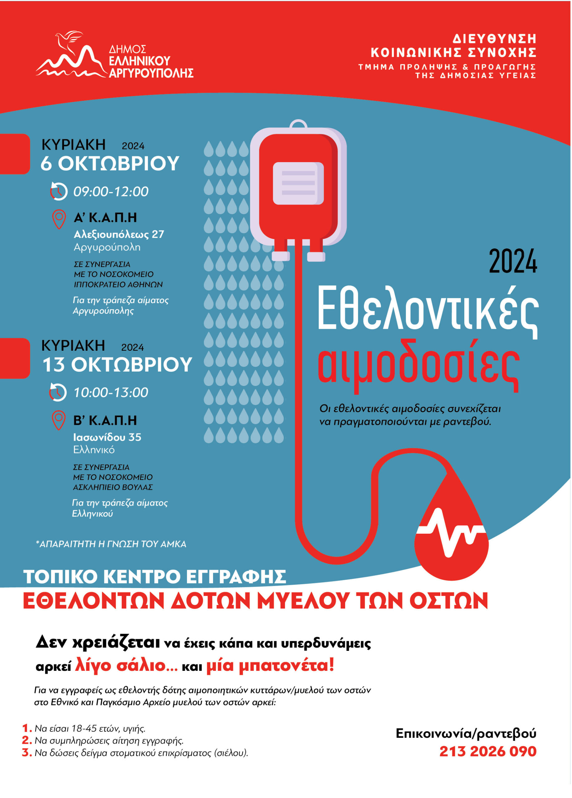 Blood Donation Poster 2024 Oktovrios